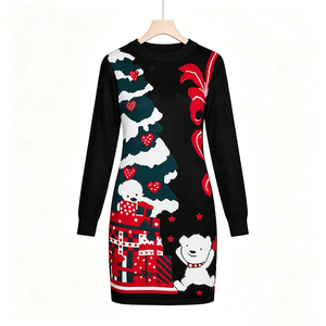 Maglione Natalizio da <span class=keywords><strong>Donna</strong></span> Personalizzato all'Ingrosso, Sexy e Divertente, Rosso Lavorato a Maglia per l'Inverno e la Casa - Product Image 1