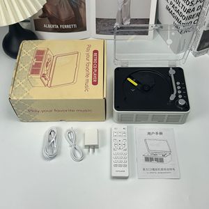 Lecteur CD portable au look de tourne-disque vintage, système audio avec télécommande, protection anti-sauts, son haute fidélité, Walkman - Product Image 2
