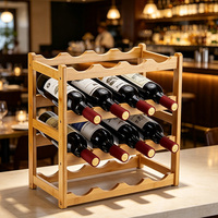 Range-bouteilles rectangulaire moderne en bois, robuste et durable, pour comptoir et garde-manger