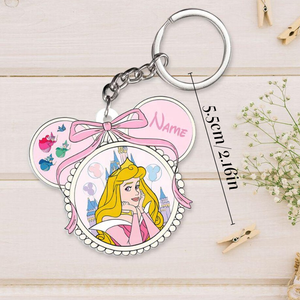 Llavero Personalizado de <span class=keywords><strong>Princesa</strong></span> con Lazo y Castillo, Regalo de <span class=keywords><strong>Cenicienta</strong></span> y Bella para Niñas, Recuerdos de Fiesta y Regalos para el Día del Niño - Product Image 3