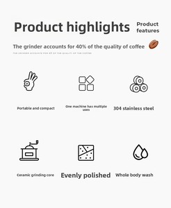 เครื่องบดกาแฟด้วยมือทำจากสเตนเลสสตีลมีฝาปิดปรับระดับได้สำหรับผู้ที่ชื่นชอบ<span class=keywords><strong>กาแฟ</strong></span> - Product Image 6