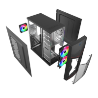 Chine usine pas cher direct vertical PC box office box armoire boîtier d'ordinateur atx boîtier cpu châssis pc personnalisé