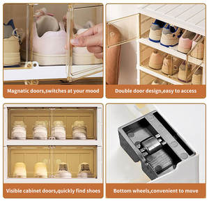 36 пар прозрачный ящик для хранения обуви Органайзер складной пластиковый шкаф для обуви - Product Image 4