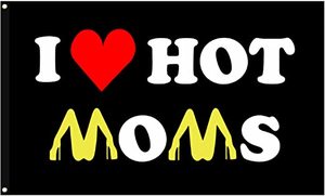 Bandiera <span class=keywords><strong>I</strong></span> Hot Moms 3x5 FT in 100% Poliestere con Chiusura in Ottone, Resistente e Inalterabile, Bandiera Personalizzata, Regalo per la Festa della Mamma - Product Image 2