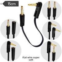 Cable de Audio Adaptador en Ángulo Macho a Hembra de 3.5mm AV-OUT para Proyector, TV y Altavoz con Alta Elasticidad