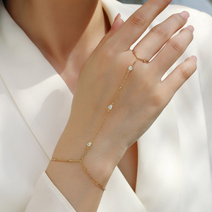 Bracciale in Moissanite per Donna a Prezzo di Fabbrica, Catene di Lusso con Gemme, Bracciale in <span class=keywords><strong>Argento</strong></span> 925 e Anello con Catena a Maglie - Product Image 1