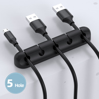 Organisateur de câbles magnétique auto-adhésif en silicone - Clip à 6 fentes pour bureau, maison, câbles USB, cordon d'alimentation, support de fils pour bureau