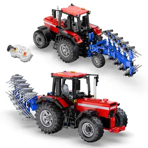 1/17 Cada C61052W Rc Tractor de granja edificio de ladrillos modelo de camión 2,4G 1675pcs Rc Tractor agrícola juguetes de bloques