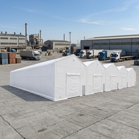 Tente d'entrepôt modulaire à 5 baies connectées, robuste, en acier galvanisé, abri extérieur étanche pour machines et voitures