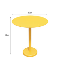 Ensemble table et chaises d'extérieur moderne pour salon de thé à bulles – Table ronde en fer, étanche et résistante au soleil, idéale pour balcon ou terrasse.