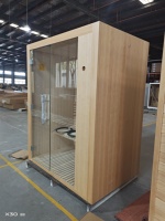 Sauna en bois de cèdre canadien Mini sauna extérieur à vapeur sèche pour 2 personnes Hammam Capsule de sauna traditionnel en pruche