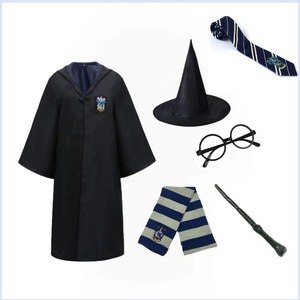 Tovenaarsgewaad met stropdas Unisex tovenaarskostuum met capuchon Uniform Magische heksenrokkap Mantel Cape voor Halloween Cosplay-kostuum - Product Image 3