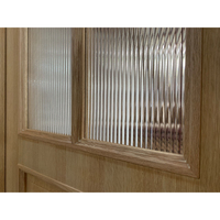 Puertas Interiores Arqueadas de Madera para Cocina y Pasillo con Acabado de Superficie y Ventana de Vidrio Acanalado para Casas