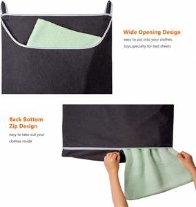Cesto de Ropa Sucia Plegable Grande Negro Moderno de Poliéster Ecológico Resistente, Directo de Fábrica - Product Image 5
