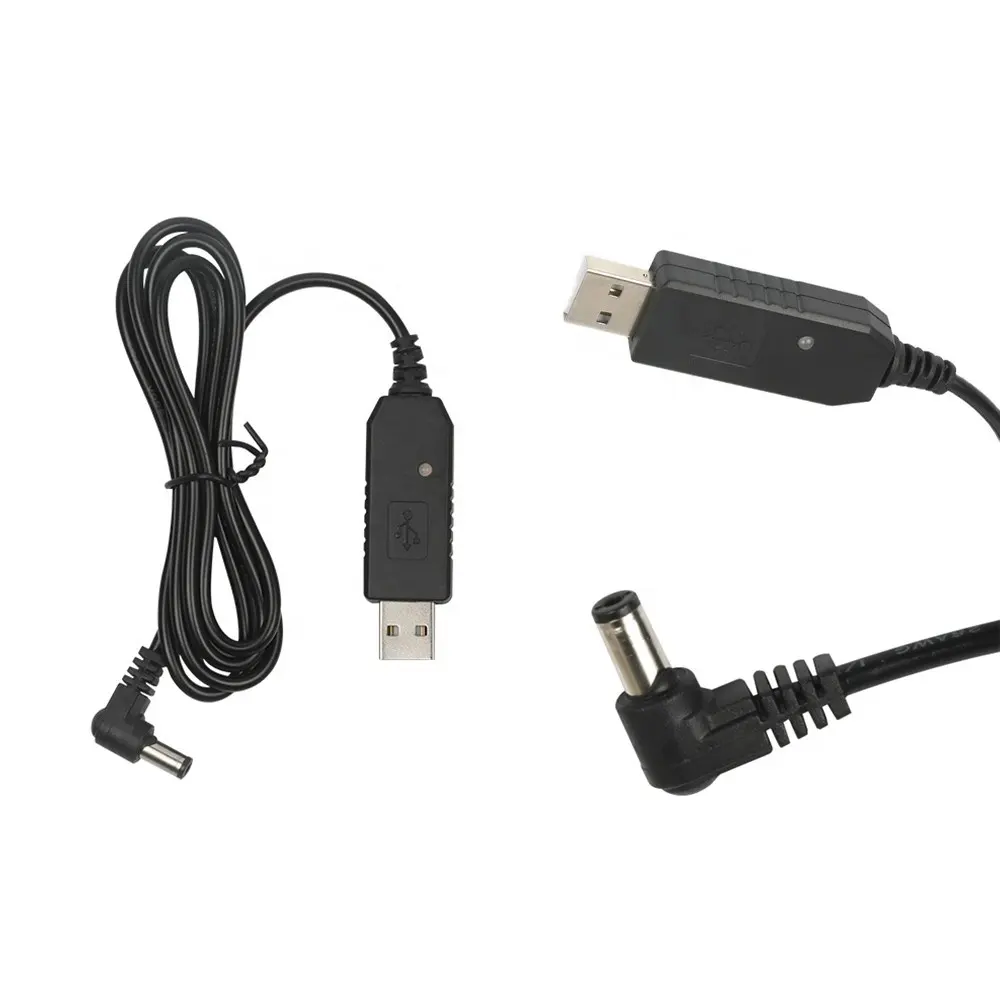 Walkie Talkie cargador de radio Boost Cable USB Cable de alimentación con luz indicadora para Baofeng UV5R UV82 UV9R adaptador de carga