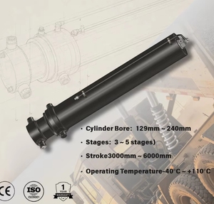 Cylindre hydraulique télescopique pour levage avant de benne basculante robuste - Product Image 6