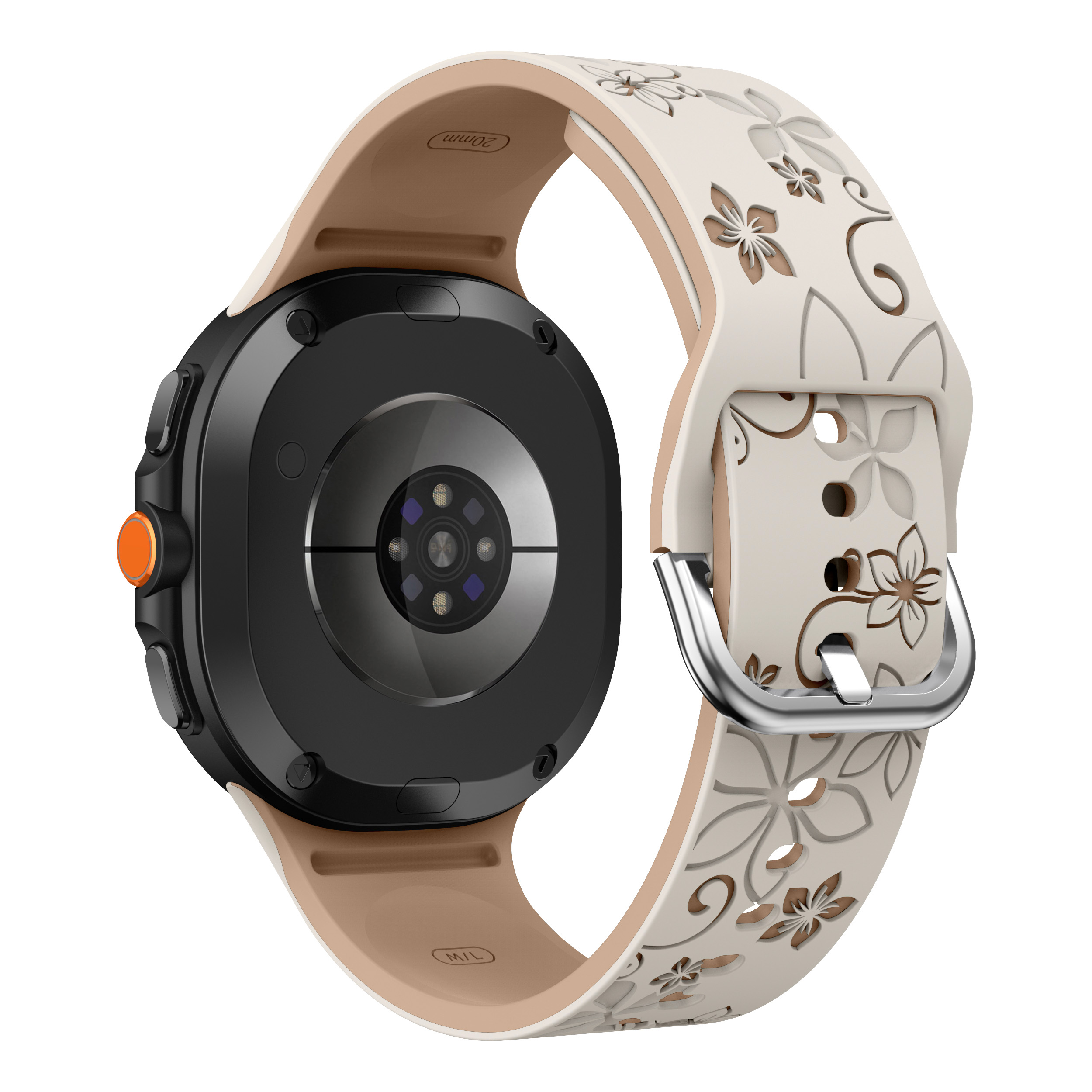 New Striped Two-Tone3D Printed Sport Silicone Strap for Samung Galaxy Watch8 Classic Rubber Watch Band 20mm (WB1203T)