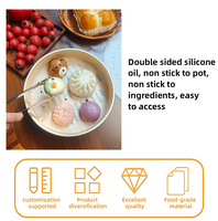 Papier de cuisson écologique jetable double face en silicone antiadhésif résistant à la chaleur pour dim sum, pains et brioches