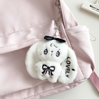 Adorables porte-clés en peluche lapin aux oreilles tombantes, disponibles en deux couleurs avec détails brodés, jolis pendentifs de sac et petits cadeaux quotidiens mignons