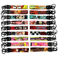 Porte-clés léger de dessin animé japonais Anime durable en gros accessoires personnalisé tissé lanière cadeau Promotion une pièce porte-clés bas