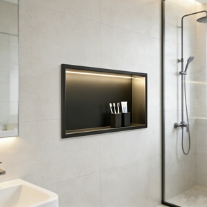 Niches de douche encastrées 24x12 pouces, double étagère, en acier inoxydable 304, à insérer dans le mur, étanches, rangement intégré pour salle de bain et cuisine - Product Image 1