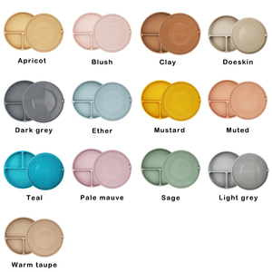 <span class=keywords><strong>Assiette</strong></span> à ventouse en silicone de qualité alimentaire antidérapante, divisée, pour tout-petits, enfants, bébés - Product Image 4
