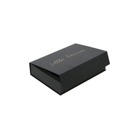 Boîte cadeau en carton rigide noir mat personnalisée avec gaufrage, aimants, pour cosmétiques, pinceaux de maquillage, crème pour les yeux, éponge, insert en mousse