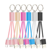 Câble de charge porte-clés 2-en-1 personnalisé avec logo, Micro USB et Type-C, pour ordinateur et téléphone – Cadeau promotionnel