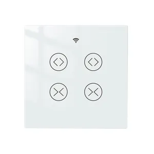 EU Tuya WiFi BLE RF433 Controlled 2 Gang Curtain Switch Compatible with Alexa/Google Home