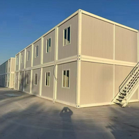 Maison préfabriquée à deux étages en conteneurs, bâtiment modulaire pour dortoirs et bureaux, logement de campement en acier démontable en kit