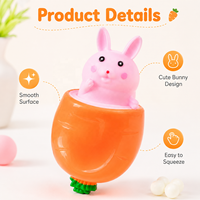 Jouet anti-stress Squishy Lapin Carotte à presser avec poche de rangement, petit animal à faire sortir, jouet sensoriel