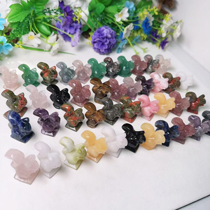 <span class=keywords><strong>Prix</strong></span> de gros 30mm mignon mélange naturel cristal de Quartz pierre de guérison artisanat cristaux écureuil Figure pour la décoration - Product Image 3
