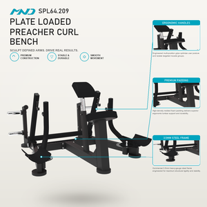 Zeer gewilde Preacher Curl Bench fitnessapparatuur MND Fitness krachttrainingsmachine voor Aziatische fitnessketens. - Product Image 1
