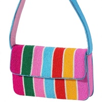 Bolso de Lona Bordado a Mano con Cuentas para Mujer - Lujo y Moda con Correa Ajustable y Tamaño Personalizable para Viajes al Aire Libre