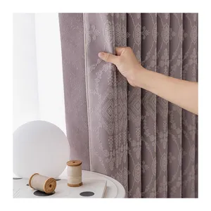 Chenille cortina tecido personalizado Soundproof Sun prova e alta Shading cortina tecido