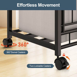 Cesta de lavandería personalizada de fábrica con ruedas de Metal y ropa con bolsa de lavado extraíble Artículos para el hogar Cesta de lavandería rodante - Product Image 6