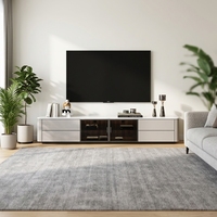 Nouveau modèle 2026 : Meuble TV et table basse modernes en MDF, style italien minimaliste, luxe, écologique et durable, avec porte en verre