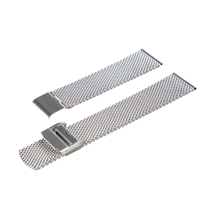 Bracelets de montre milanais avec logo personnalisé, bracelets de montre sport à dégagement rapide <span class=keywords><strong>en</strong></span> maille métallique à double fermoir pour femmes et hommes - Product Image 3