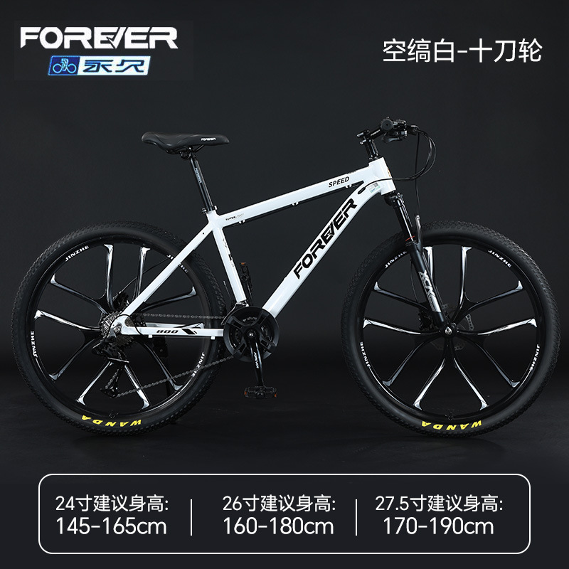 Steel frame 10-blade wheel - Empty white finish [24 speed]