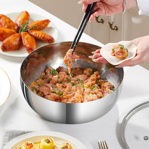 Bassin de fête jetable en acier inoxydable 304, design classique en métal poli, origine Guangdong, capacité de 10 L pour battre les œufs et cuisiner - Product Image 5