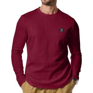 2025 sudadera informal de manga larga antiarrugas para hombre, patrón de punto Jacquard con cuello redondo para invierno - Product Image 2