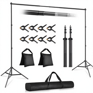 Support de fond photo <span class=keywords><strong>EMART</strong></span> 2x3m, système de fond réglable, 8 pinces de fond, 2 sacs de sable, pour studio photo et photographie de portrait - Product Image 4