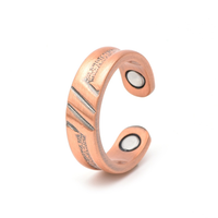 Cincin Magnetik Tembaga Merah Murni Perhiasan Terapi Bio-Magnet Untuk Meredakan Nyeri Arthritis Gelang Dapat Disesuaikan Unisex