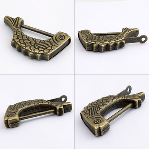 Antique Fish Head Lock Brass Zinc Alloy Traditional Style Wooden Door Furniture Lock Durable Hardware - Product Image 3