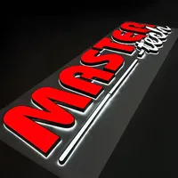 Papan Tanda Daco Sign Indoor Front&Backlit LED Logo dengan Desain Gratis, Bluetooth/WiFi, Dekorasi Penerangan Iklan, Tahan Air IP65 LED