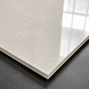 Piastrelle Ecologiche per Pavimenti 60x60 in Ceramica Porcellanata Lucida Effetto Marmo Colore Beige Resistenti all'Usura per Pavimenti Interni - Product Image 4