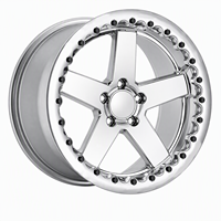 Jantes forgées chromées à déport profond avec boulons beadlock noirs, style DUB à 5 branches, pour camions de luxe, vente en gros