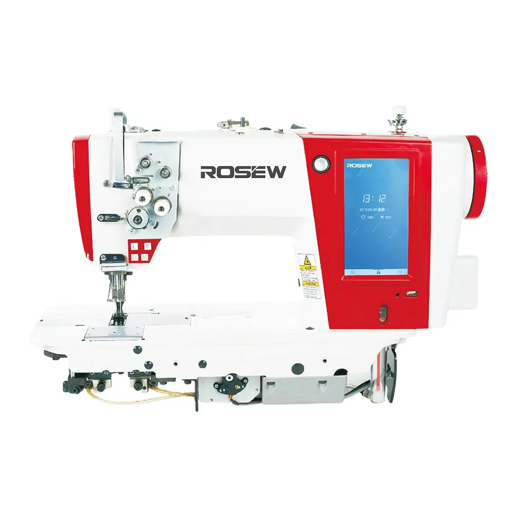 Máquina de coser automática de doble aguja, máquina de R28S-T, maquinaria de ropa computarizada