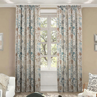 Rideau de fenêtre imprimé floral 100% polyester, panneau de rideau décoratif doux pour la décoration de la maison, de la chambre, du salon, de l'hôtel