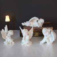 Offre Spéciale personnalisé chérubin ange Statue résine ange Sculpture décoration blanc enfant priant ange Figurine Souvenir cadeau